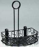 American Metalcraft Semi-Round Scroll Condiment Caddy, 6 1/4 x 8 1/4 x 9 inch
