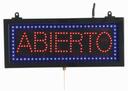 Aarco Black High Visibility Small Spanish Abierto LED Sign, 6 3/4 x 16 1/8 inch