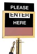 Aarco Brass Sign Holder for Rope Post, 8.5 x11 inch