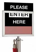 Aarco Chrome Sign Holder for Rope Post, 8.5 x11 inch