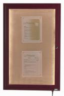 Aarco LED Lighted Cherry Wood Finish Outdoor Display Case, 36 x 24 inch