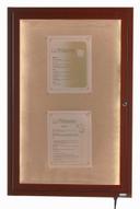Aarco LED Lighted Walnut Wood Finish Outdoor Display Case, 36 x 24 inch