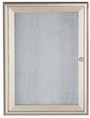Aarco Indoor/Outdoor Waterfall Series Clear Satin Anodized Silver Enclosed Bulletin Board, 24 x 18 inch