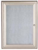 Aarco Indoor/Outdoor Waterfall Series Clear Satin Anodized Silver Enclosed Bulletin Board, 36 x 24 inch