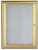 Aarco Indoor/Outdoor Waterfall Series Gold Enclosed Bulletin Board, 36 x 24 inch