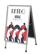 Aarco Aluminum A-Frame Sidewalk Poster/Sign Holder, 28 x 22 inch Print Size