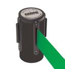 Aarco Form-A-Line (TM) Black Finish Wall Mounted Crowd Control System with 7 feet Retractable Green Belt