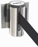 Aarco Form-A-Line (TM) Chrome Finish Wall Mounted Crowd Control System with 7 feet Retractable Black Belt
