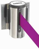 Aarco Form-A-Line (TM) Chrome Finish Wall Mounted Crowd Control System with 7 feet Retractable Purple Belt