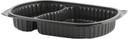 Anchor Packaging MicroRaves Black 2 Compartment Platter, 21/10 Ounce Capacity -- 250 per case