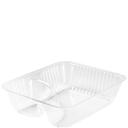 ClearPac OPS Clear Rectangular Small 2 Compartment Nacho Tray, 9.7 and 2.4 Ounce Capacity -- 500 per case
