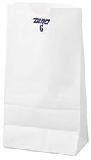 Duro Hilex Poly Standard White Virgin Paper Self Opening Style Grocery Bag, 6 Pound -- 500 per case