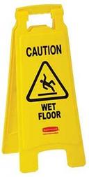 Rubbermaid Yellow 2 Sided Caution Wet Floor Sign, 26 x 11 x 25 inch