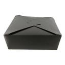 Westrock Bio-Pak Black Rectangular Paper Food Container, 2.5 inch Height -- 200 per case