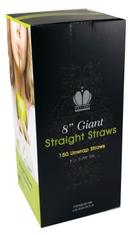 Poly King Unwrapped Assorted Neon Giant Straight Straw, 8 inch -- 2400 per case.