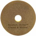 3M Scotch-Brite Polyester Brown Clean and Shine Pad, 16 inch -- 5 per case
