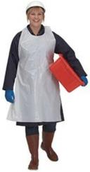 Bunzl Prime Source Smooth Finish 1 Mil Polyethylene White Apron, 28 x 46 inch -- 100 per case