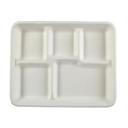 Premier Essential White 5-Compartment Molded Fiber School Tray -- 500 per case