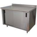 Stainless Steel 5 inch Splash Enclosed Base Work Table With Slide Door, 30X72 inch.