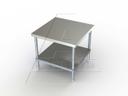 Aero 16 Gauge 430 Stainless NSF Mixer Stand with Adjustable Galvanized Undershelf, 24 x 30 x 30 inch.