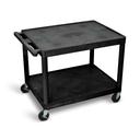 Luxor Black Heavy Duty Two Shelf AV Cart, 32 x 24 x 27