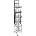 Mobile Merchandisers 6-Tier Ornate Fold-Up Wire Display with Sign Frame, 11 1/2 x 64 x 14 inch