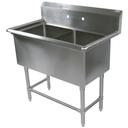 John Boos 16 Gauge Stainless Steel Two Bowl Sink without Drainboard, 53 1/8 x 29 1/2 inch.
