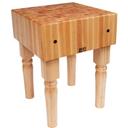 John Boos Warm Cherry Stain Base Maple AB Butcher Block Table, 18 x 18 x 10 inch.
