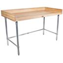 John Boos Maple Oil Finish Top Work Table with 4 inch High Coved Riser, 84 x 24 x 1 3/4 inch.