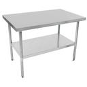 John Boos 18 Gauge Stainless Steel Economy Flat Top Work Table with Galvanized Base and Shelf, 36 x 30 inch.