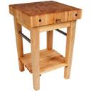 John Boos Cream Finish Maple Pro Prep Block with Stainless Steel Towel Bar, 30 x 24 x 4 inch.