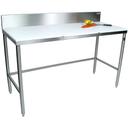 John Boos Poly 1000 Top Stainless Steel Trimming Table with 6 inch High Removable Rear Riser, 120 x 24 x 3/4 inch.