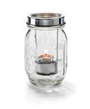Hollowick Firefly Clear Glass Jar Lamp with Tealight Cradle Hanger, 5 1/4 x 3 x 3 inch.