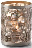 Hollowick Chantilly Pewter and Gold Perforated Metal Lamp, 4 x 3.13 x 3.13 inch
