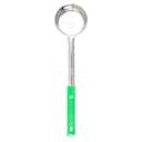 Tablecraft Stainless Steel Solid One Piece Spoonout with Green Handle, 4 Ounce Capacity