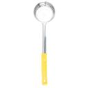 Tablecraft Stainless Steel Solid One Piece Spoonout with Yellow Handle, 5 Ounce Capacity