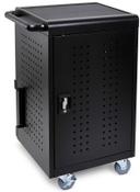 Luxor Black 12-Laptop / Chromebook Charging Cart, 20.9 x 21.1 x 37.6 inch