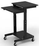 Luxor Black Adjustable-Height Presentation Workstation, 24 x 31 x 39 to 45 inch Height