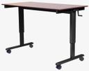 Luxor Black Crank Adjustable Stand Up Desk with Dark Walnut Finish, 47.25 x 29.5 x 29.5 to 45.25 inch Height