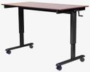 Luxor Black High Speed Crank Adjustable Stand Up Desk with Dark Walnut Finish, 59 x 29.5 x 32.6 to 48.5 inch Height
