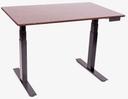 Luxor Black Three Stage Dual-Motor Electric Stand Up Desk with Dark Walnut Finish, 59 x 29.5 x 26 to 51.6 inch Height