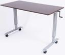 Luxor Glass High Speed Crank Adjustable Stand Up Desk with Dark Walnut Finish, 59 x 29.5 x 32.6 to 48.5 inch Height