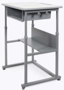 Luxor Black Student Manual Adjustable Desk, 27.5 x 19.5 x 24.5 to 42 inch Height