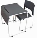 Luxor Lightweight Gray Stackable Student Desk and Chair, 27 x 22 x 28 inch Height -- 4 per case