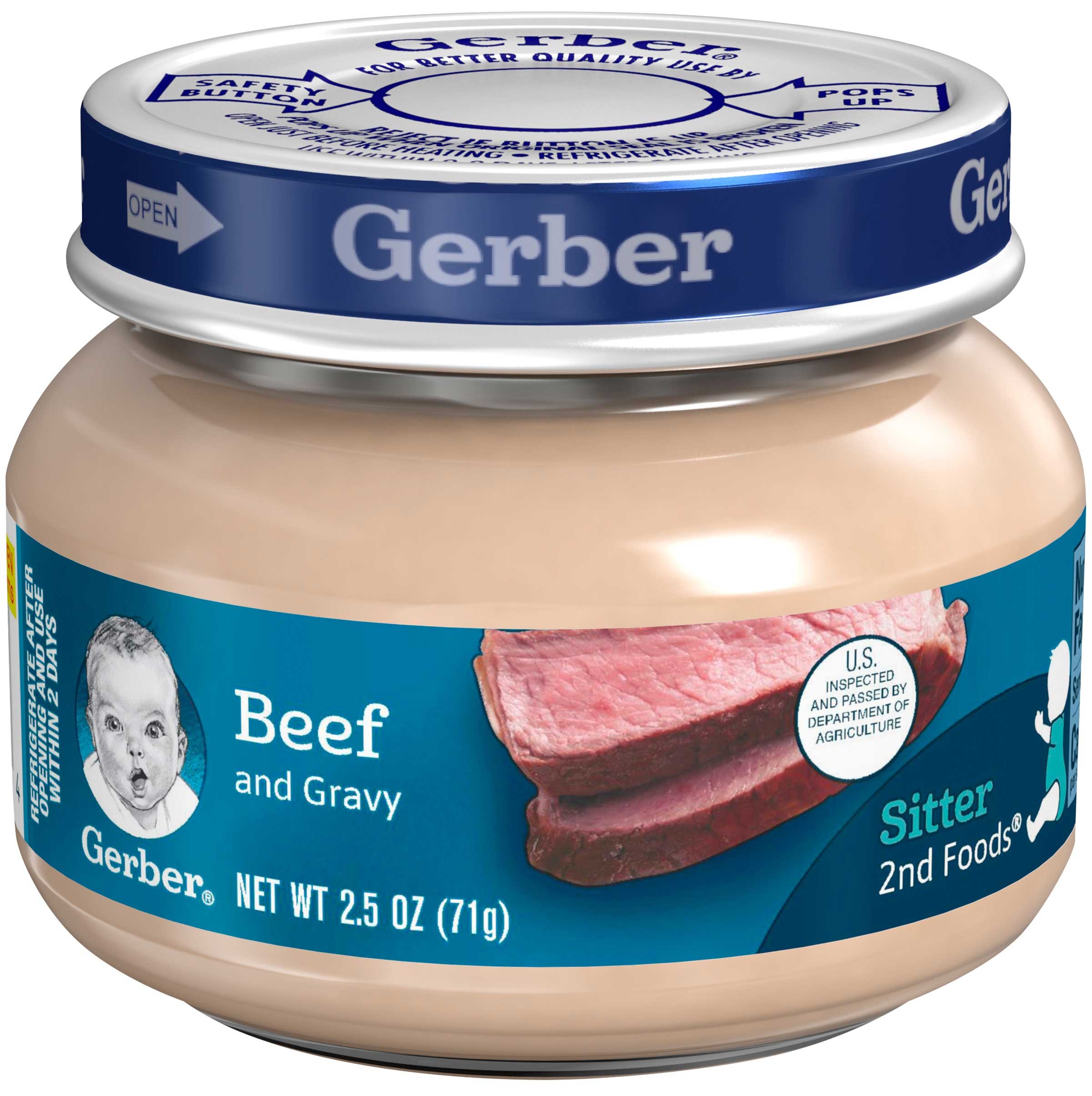 Gerber 2nd Foods Beef and Gravy, 2.5 Ounce Glass Jar -- 10 per case