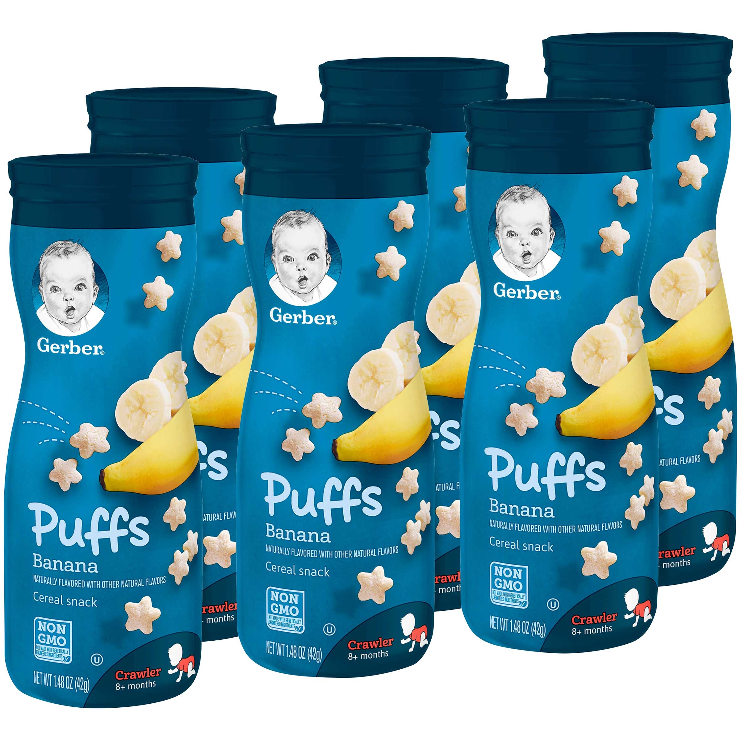 Gerber Puffs Banana Baby Snack, 1.48 Ounce -- 6 per case.