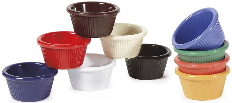 GET Enterprises Ivory Melamine Fluted Ramekin, 2 Ounce -- 48 per case
