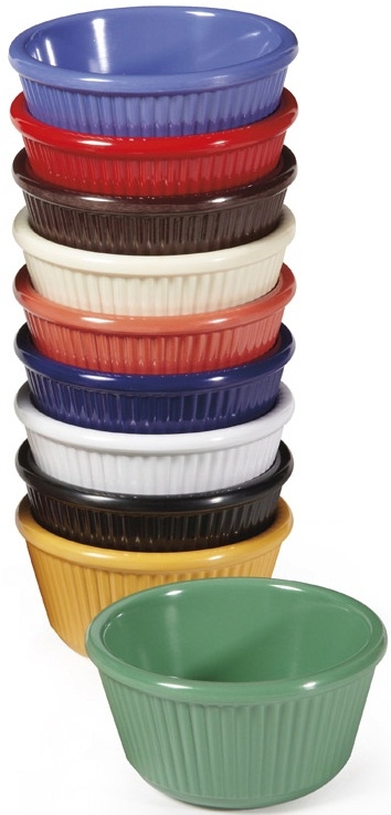 GET Enterprises Melamine Assorted Colors Fluted Ramekin, 4 Ounce -- 48 per case