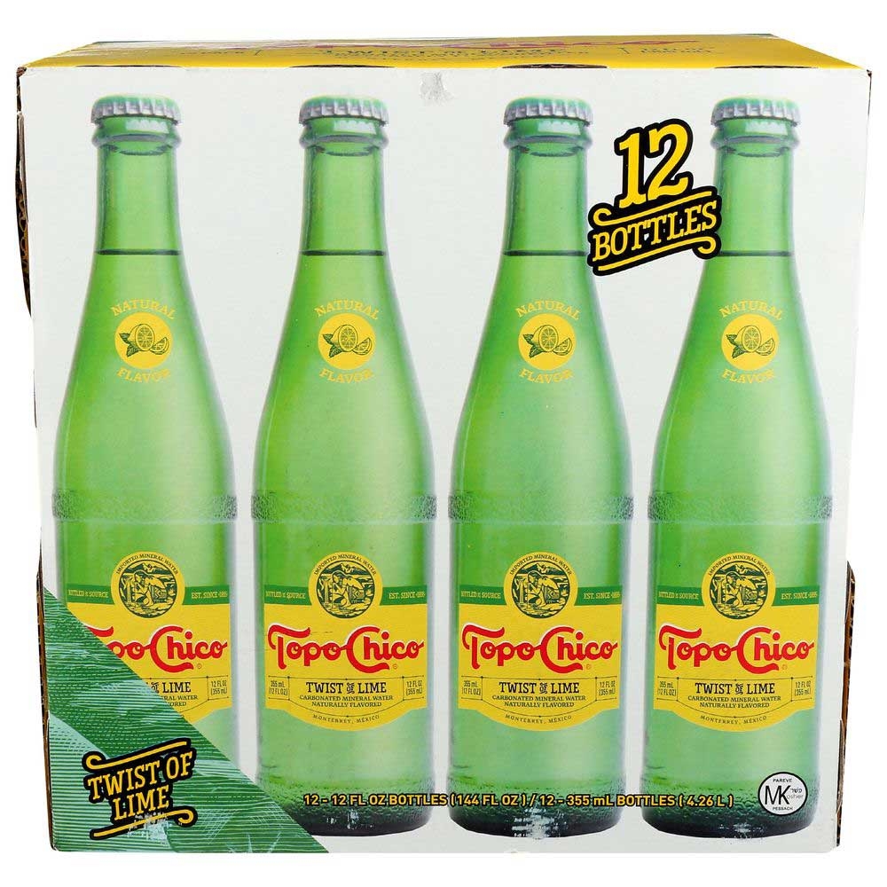 Topo Chico Twist of Lime Sparkling Mineral Water, 12 Fluid Ounce -- 12 per case