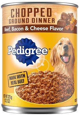 Pedigree Meaty Ground Dinner with Chunky Beef Bacon and Cheese Dog Food, 13.2 Ounce -- 12 per case
